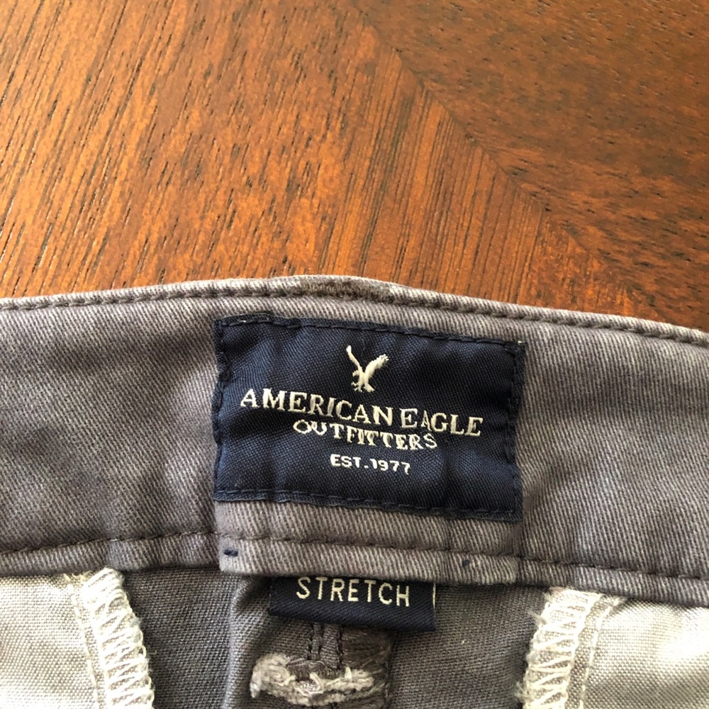 Blueish gray slightly distressed jean